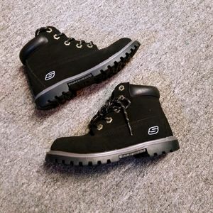 Sketchers Black Lace Up Boots